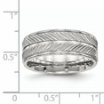 thumbnail image 6 of Stainless Steel Polished Grooved Ring, 6 of 7