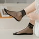 thumbnail image 2 of Zhuge Calcetines de seda lei transparentes para mujeres, con detalles decorativos, talla media, 5 pares, rosa, 2 of 5