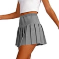 thumbnail image 6 of BRGZLK Pleated Tennis Skirts For Women Casual Solid Color Elastic Waist Loose High Waist Golf Skirt Lightweight Mini Athletic Skorts Workout, 6 of 6