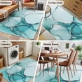 thumbnail image 6 of Marble Turquoise Large Area Rugs for Bedroom Living Room, Soft Non Slip Carpet Bedside Rug, Abstract Nature Cracks Silver Wavy Rectangular Floor Cover Kitchen Accent Rug 3'x5' for Dining Room/Office, 6 of 9