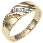 1/10ctw Certified Genuine Diamond 10KT Yellow Gold Men's "Franklin" band by Keepsake