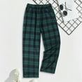 thumbnail image 4 of Havenx Pajama Pants Men Plaid Pajamas Pants 2025 Plus Size Sleep Pants Elastic Waist Straight-Leg Soft Sleep & Lounge Pants,Army Green L, 4 of 6