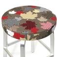 thumbnail image 3 of Lsque Maple colorful Pattern Round Bar chair cushion covers Velvet Fabric Premium Comfort Protects from Scratches and Stains for 14-17 Inch Chair-13 inch, 3 of 7