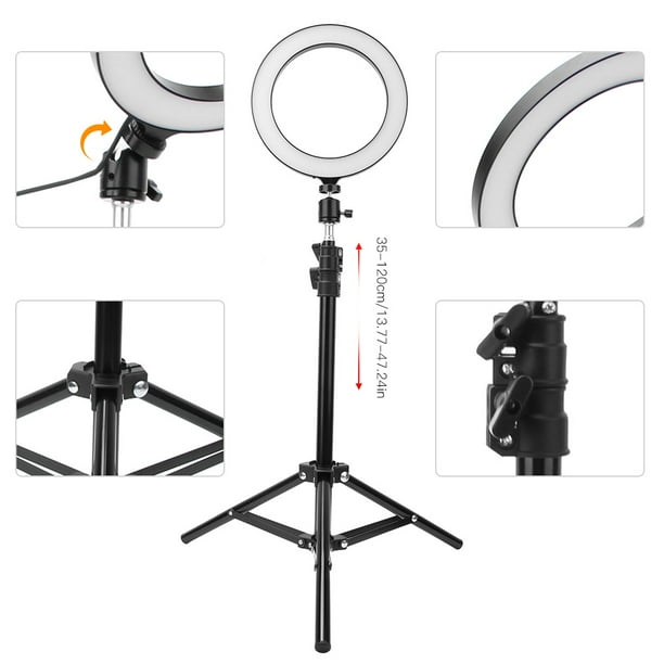 LED Ring Light USB Port With Phone Holder Tripod Selfie Ring Light For Live Stream Photo Photography Vlogging Makeup Video
