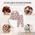 thumbnail image 6 of KLL Red Food Print Women's Long Sleeve Pajamas with Pants Sleepwear Loungewear 2 Set-Large, 6 of 7