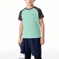 thumbnail image 6 of SAWOBUUN Boys Athletic Performance T-Shirt Kids Quick Dry Raglan Sleeve Crewneck Tee Breathable Color Block Active Top for Sports Running, 6 of 6
