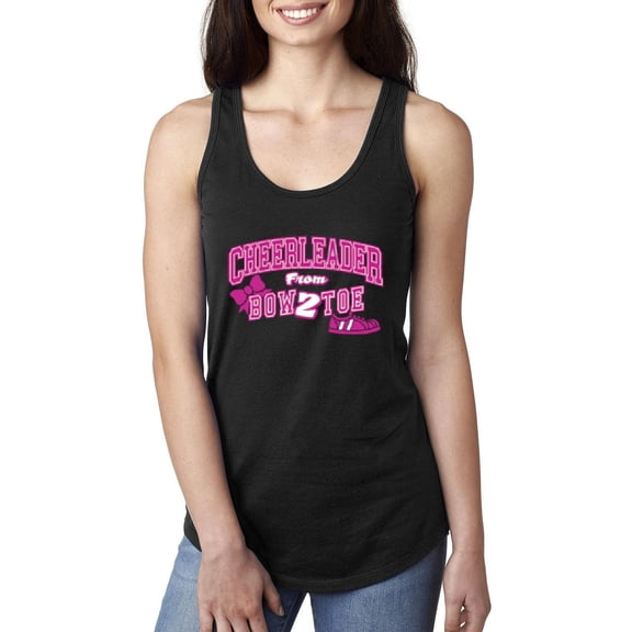 MmF - Women's Racerback Tank Top, up to Women Size 2XL - Cheerleader Bow 2 Toe