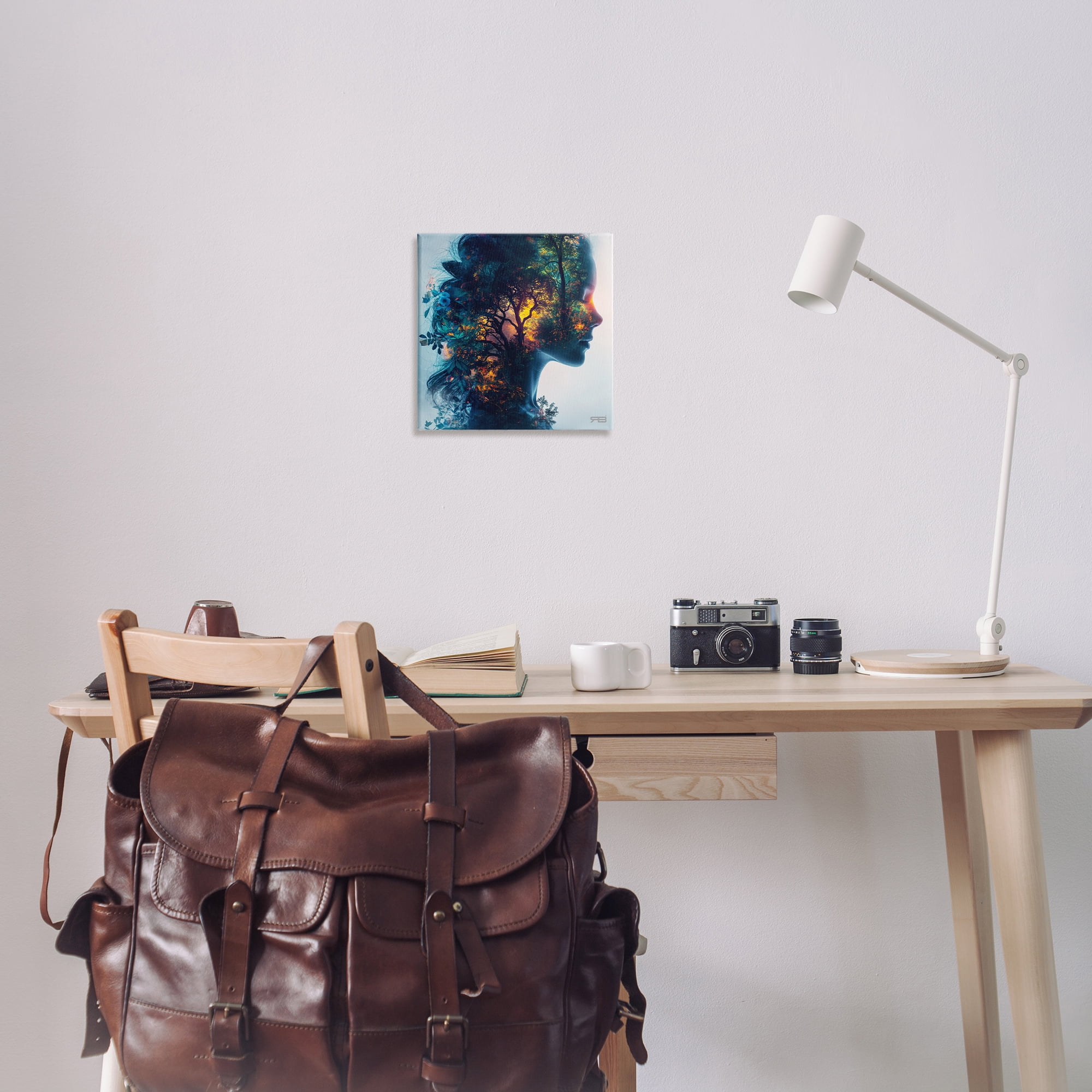 Stupell Industries Glowing Tree Girl Portrait People Painting Wrapped Canvas Art Print Wall Art, 17 x 17