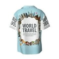 thumbnail image 2 of Haiem World Travel Men's Casual Shirts Short Sleeve Button Down Shirts Fashion Textured Summer Beach Shirt-X-Large, 2 of 7