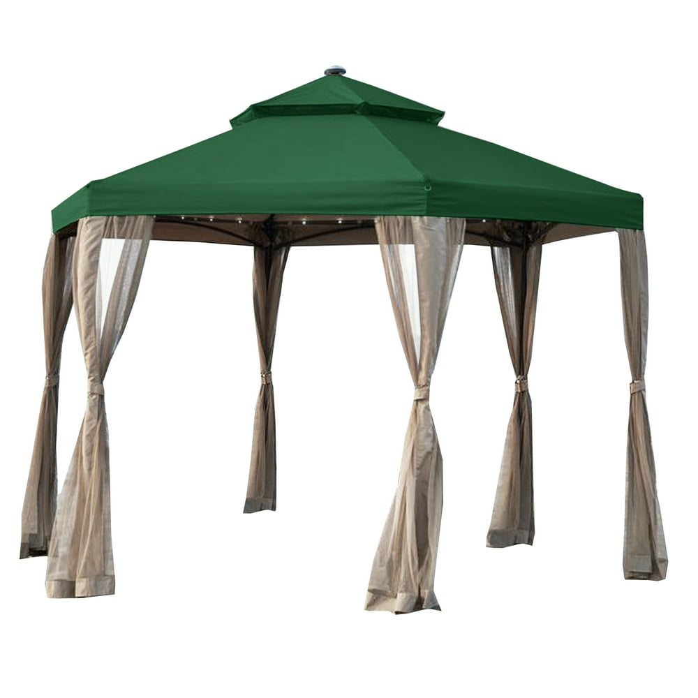 Garden Winds Replacement Canopy Top Cover for the Hexagon Solar Gazebo