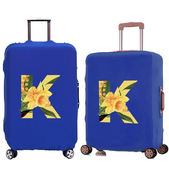 Luggage Cover Travel Suitcase Protective Cover for Trunk Case 18 ''-28 '' Foldable Elastic Suitcase Cover Floral Lettern Pattern 8floral K M