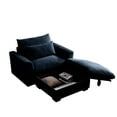 thumbnail image 5 of Blue Corduroy Footrest For A Superior Experience Fabric Living Room - Soft & Supportive, 5 of 7