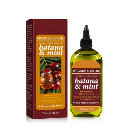 Batana & Mint Premium Hair Oil 75ml - Batana Hair Oil, Nourishing Batana Hair Care Essences Oil Improves Frizz Dries Repairs Softens Hair Adds Lusters And Vitalitys Refreshes
