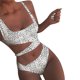 thumbnail image 2 of Augper Women Multi Color Sexy Solid Color High Waist Conjoined Body Swimsuit Bikini, 2 of 8