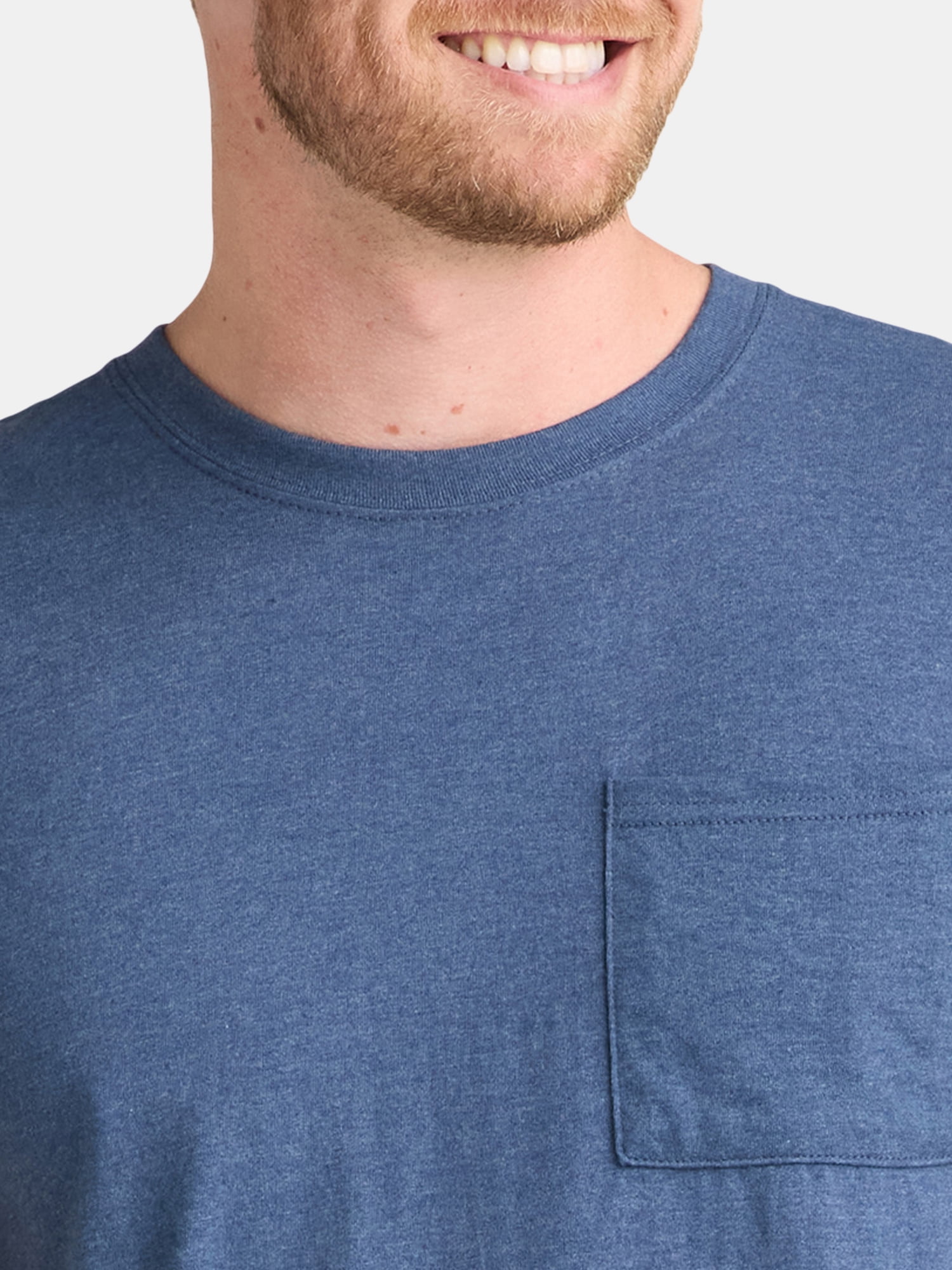 Athletic Works Men's and Big Men's Cotton Pocket Tee, Sizes XS-5XL and Tall Sizes