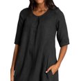thumbnail image 3 of Gvmfive Women Cotton Linen Half Sleeve Pockets Maxi Dress Plus Size S-5XL, 3 of 4