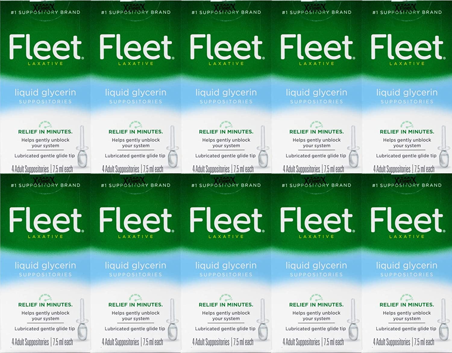 Fleet Liquid Glycerin Suppositories, 4 Count (Pack of 10)