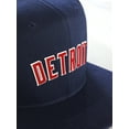 thumbnail image 2 of Original Snapback Custom American Cities State Letters Ajustable Flat Visor Cap (Detroit Navy, White Red), 2 of 4