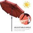 thumbnail image 4 of Outsunny 8.5 ft Outdoor Patio Umbrella with Tilt and Crank for Deck Garden, 4 of 10