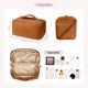 thumbnail image 2 of Bolsa de Cosmeticos de Viaje Cosmetiquera para Maquillaje Neceser de Viaje Impermeable Makeup Bag Organizador Portátil de Tocador con Múltiples Compartimentos y Asa Bolsa de Aseo para Mujer Marrón, 2 of 4