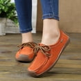 thumbnail image 2 of Vintage Penny Loafers Casual Shoes for Women Comfort Protective Toe Suede Lace up Walking Flats Wide Feet Boat Loafers, 2 of 5