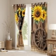 thumbnail image 3 of Castle Fairy Farmhouse Animal Donkey Black Out Curtains for Female Men Women,Yellow Floral Sunflowers Curtains Pack of 2 (42x63 Each),Farmhouse Lodge Cabin Bedroom Curtains,Luxury Bedroom Decor, 3 of 6