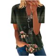 thumbnail image 2 of Mode Décontractée pour Femmes Chemises Imprimées Manches Courtes Tee-Shirts Amples Tunique Blouse Hauts pour Femmes Hauts Manches Courtes pour Femmes Imprimé Floral Hauts pour Femmes, 2 of 5
