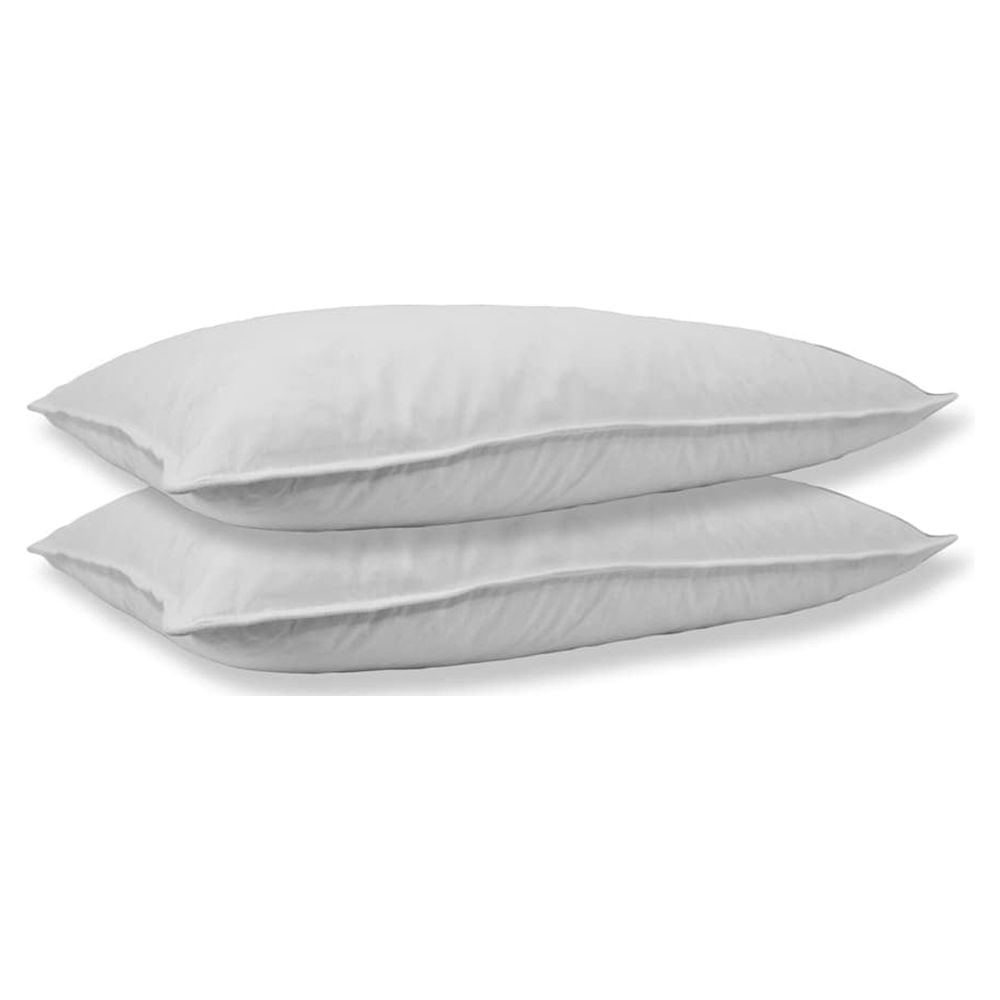 100% Goose Feather Pillow 100% Cotton Shell, 2 Pack Jumbo Size Pillows