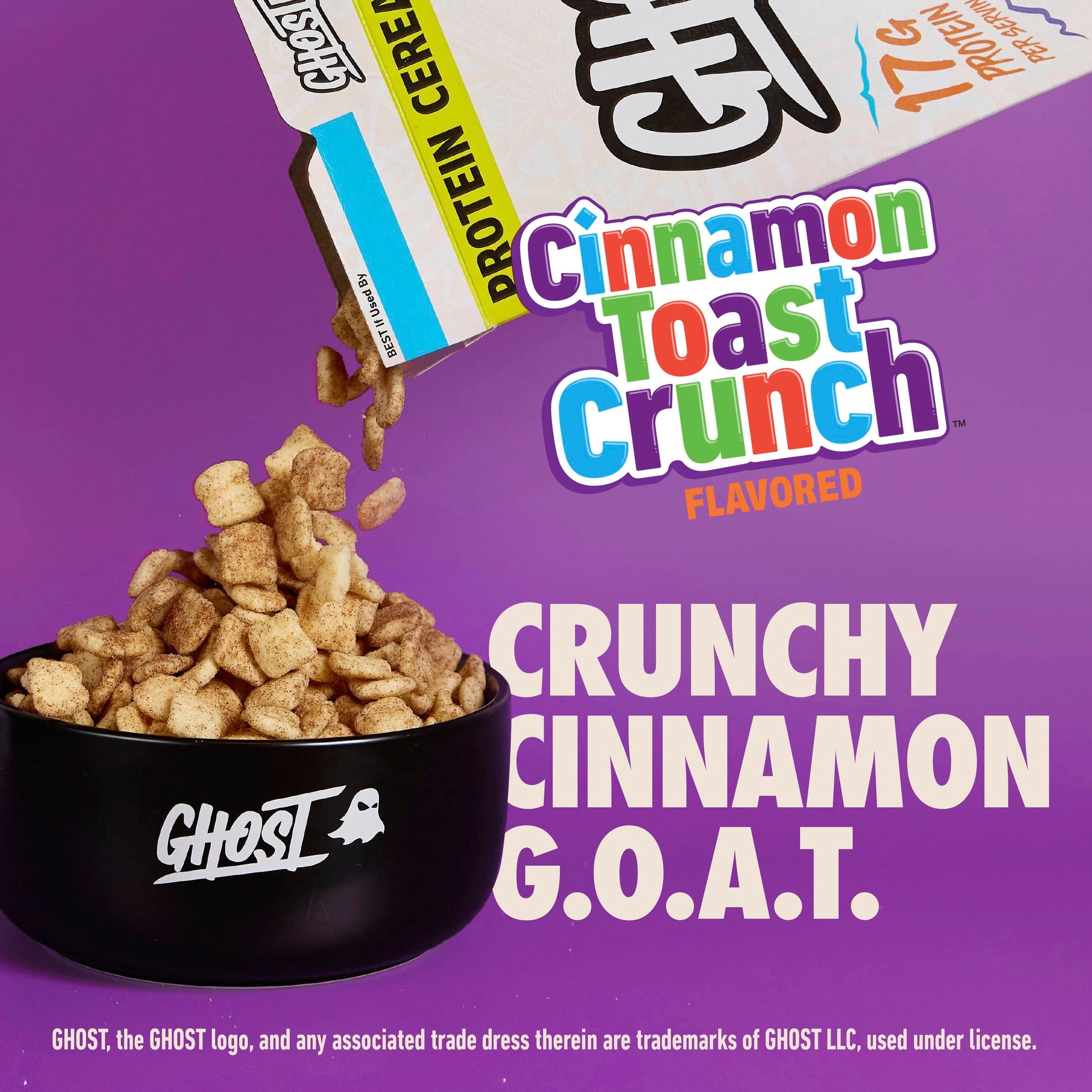 GHOST PROTEIN CEREAL, CINNAMON TOAST CRUNCH Flavor, 17G Protein, 9.2 oz