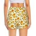 thumbnail image 2 of Lsque Classical Cute Sunflower Printed Women's Running Shorts with Liner Pockets,Elastic Quick Dry Workout Athletic Gym Yoga Shorts,Womens High Waist Shorts-Small, 2 of 9