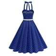 thumbnail image 7 of Generic 1950 Style Dresses for Women Vintage 50's Halter Dresses Retro Gingham Polka Dot Pin Up Dresses, 7 of 7
