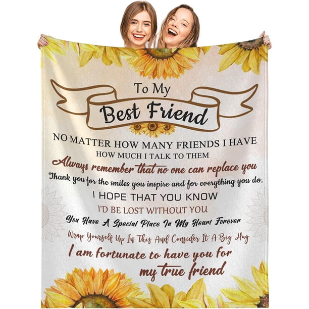 LHSHID Best Friend Blanket Best Friend Birthday Gifts for Women Friendship Gifts for Women Friends Blankets for Bed Sofa Couch Travel 60x80in