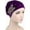 Purple, variant on Women's Stretch Velvet Turban Hat Cancer Chemo Beanie Beaded Flower Hair Wrap Cap Headwear