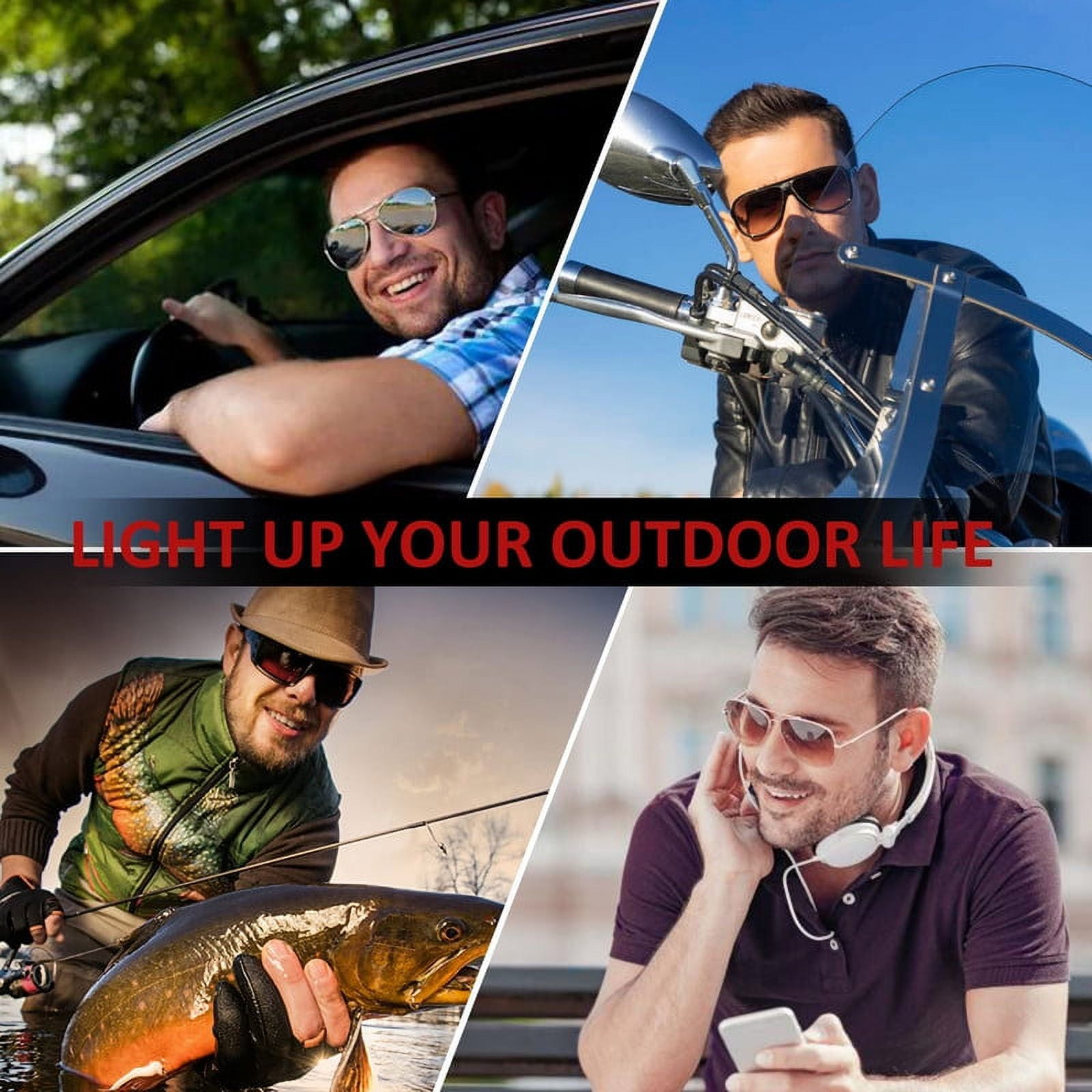 LifeArt Mens Polarized Sunglasses Ultralight Sports Fishing Driving Sunglasses for Men UV Protection Rectangle Metal Frame (Bright Black+Matte Black)