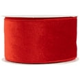 thumbnail image 4 of Northlight Solid Red Wired Craft Christmas Ribbon 2.5" x 10 Yards, 4 of 6
