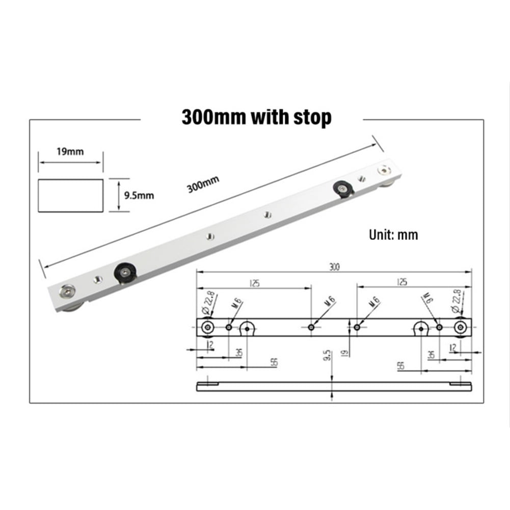 T-track Miter Slot Slider Bar Aluminium Alloy Woodworking Table Saw Gauge A 