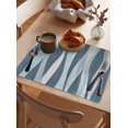 thumbnail image 6 of Blue Gradient Ripple Abstract Geometric Placemats Set of 4,Wipeable Washable Table Mats for Dining Tables,Rotation Stripes Line Place Mats for Kitchen Event Party Tabletop Decor, 6 of 7