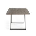 thumbnail image 4 of 87 Inch Dining Table, Rectangular Top, Open Metal Panel, Gray Oak, Black, 4 of 6