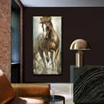 thumbnail image 7 of HFDF Large Retro Animal Running Brown Horse Canvas Wall Art Pictures Oil Painting Canvas Poster Painting Artwork Prints for Living Room and Bedroom Corridor Wall Decor Ready to Hang 16x20inch Framed, 7 of 7