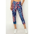 thumbnail image 3 of ALWAYS Women's Slimfit Super Soft Highwaisted Capri Joggers with Pockets American Flag XX-large, 3 of 6