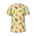 thumbnail image 5 of Wukai Colorful Rabbit Print Men's Short-Sleeved Mesh T-Shirt,Quick-Dry Short Sleeve Workout T-Shirt-Small, 5 of 8