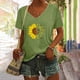 thumbnail image 2 of Camisas con estampado informal con estilo para mujer, camisetas holgadas de manga corta de talla grande, blusa con cuello en V OAVQHLG3B Store lin121212, 2 of 5