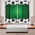 thumbnail image 2 of Ambesonne Soccer Kitchen Curtains, Football Field Goal, 55"x39", Black White Green, 2 of 3