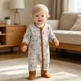 thumbnail image 6 of Staki Baby Footless Pajamas Viscose of Bamboo Cartoon Infant Boys Zipper Pjs Romper 0-18M,12-18 Months, 6 of 7