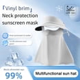 thumbnail image 4 of sunsanly Summer Sun Hat with Face Guard Foldable Beach Hat Solid Color Ice Silk Sun Protection Breathable Quick-Drying Hat, 4 of 7