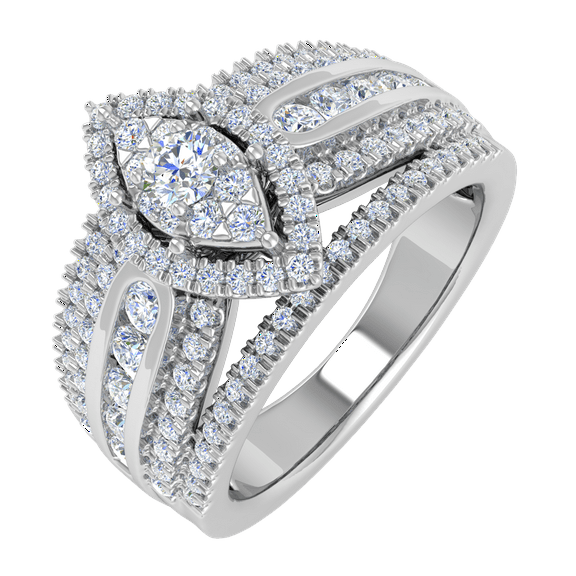 1 Carat Diamond Engagement Ring Band in 10K White Gold (Ring Size 11)