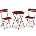 thumbnail image 3 of Best Choice Products 3-Piece Small Bistro Set, Folding Patio Furniture Set of 2 Chairs and Table - Burgundy, 3 of 10