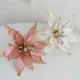 thumbnail image 5 of Flor de Pascua artificial grande con purpurina de 28 cm, adorno colgante para Navidad, guirnaldas de bricolaje, decoración para fiestas navideñas, 5 of 5