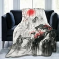 thumbnail image 6 of Fleece Blanket Japanese Splash Red Cherry Blossom Gifts For Girls Women Men Boys Cozy Fuzzy Landscape Blankets - Warm, Flannel for Sofa or Bed, Machine Washable, 6 of 7