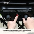 thumbnail image 4 of 2 Burner Propane Gas Grill with Dual Cooking Surfaces, Porcelain Grate & Extra Griddle, Push-Button Ignition, Foldable Portable BBQ with Wheels for Backyard Patio Camping, 4 of 9